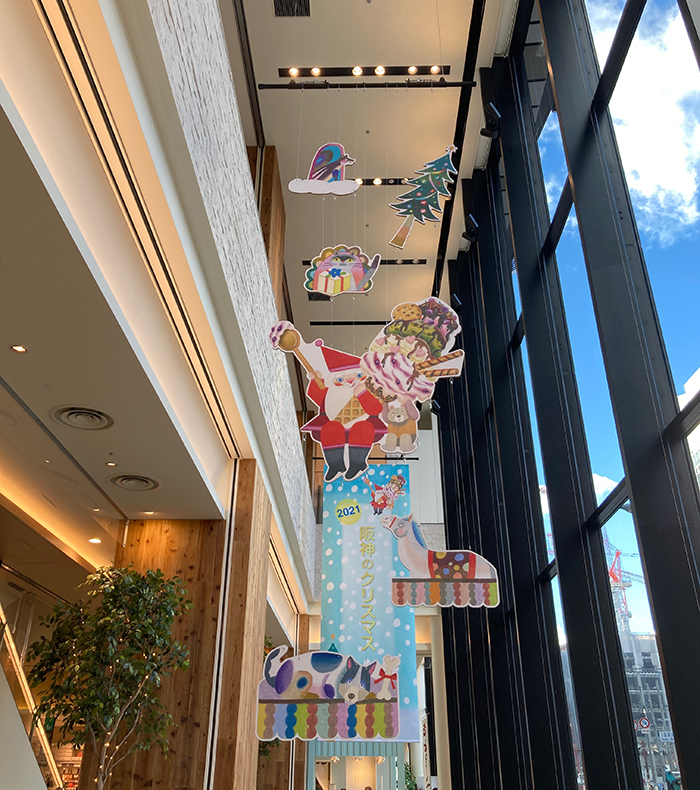 阪神梅田本店・クリスマス装飾・パネル（環境配慮・SDGs支援・紙資材・リボード製）