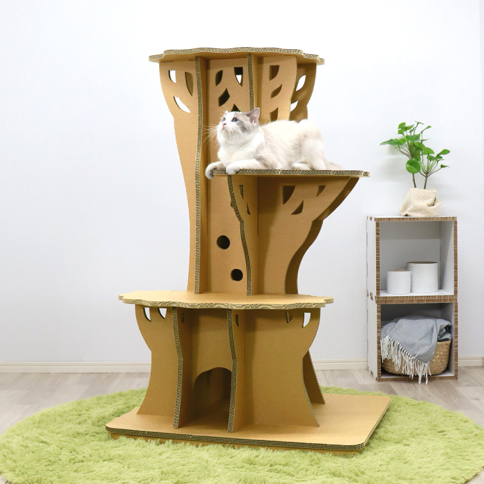 キャットタワー 大型猫 おしゃれ 据え置き ラージ ツリーステップ 猫